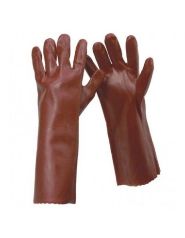 Guante revestido de pvc rojo