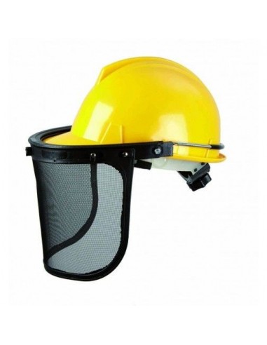 Pantalla facial con casco y malla...