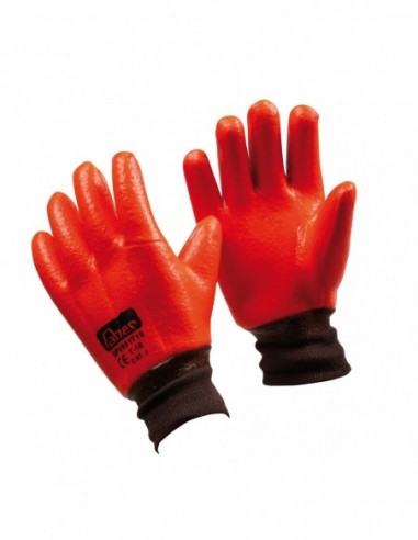 Guante pvc forro aislante naranja