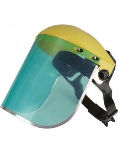 Visera protectora transparente con casco