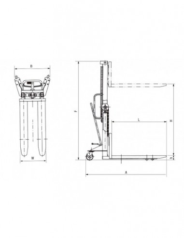 Apilador manual 1.000 Kg