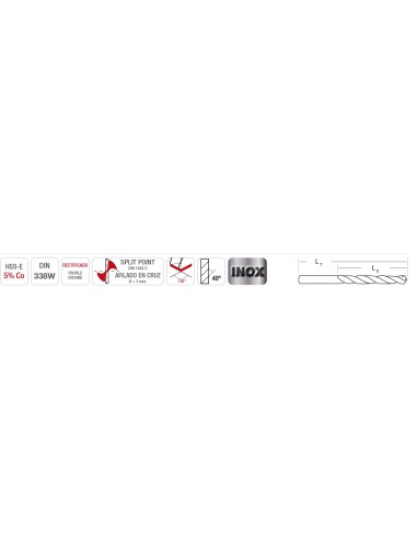 Brocas serie inox plus 5% Co