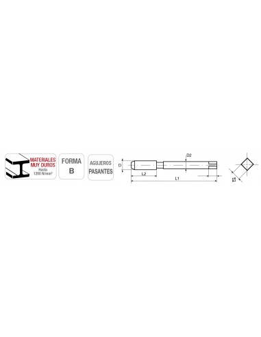 HSS-E (5% Co) rosca métrica DIN 376