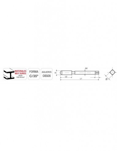 HSS-E (5% Co) rosca métrica DIN 376